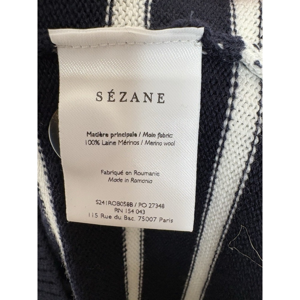 Sezane‎ Evelyn Merino Wool Navy Striped Sweater Dress Size Small NEW - Picture 6 of 7